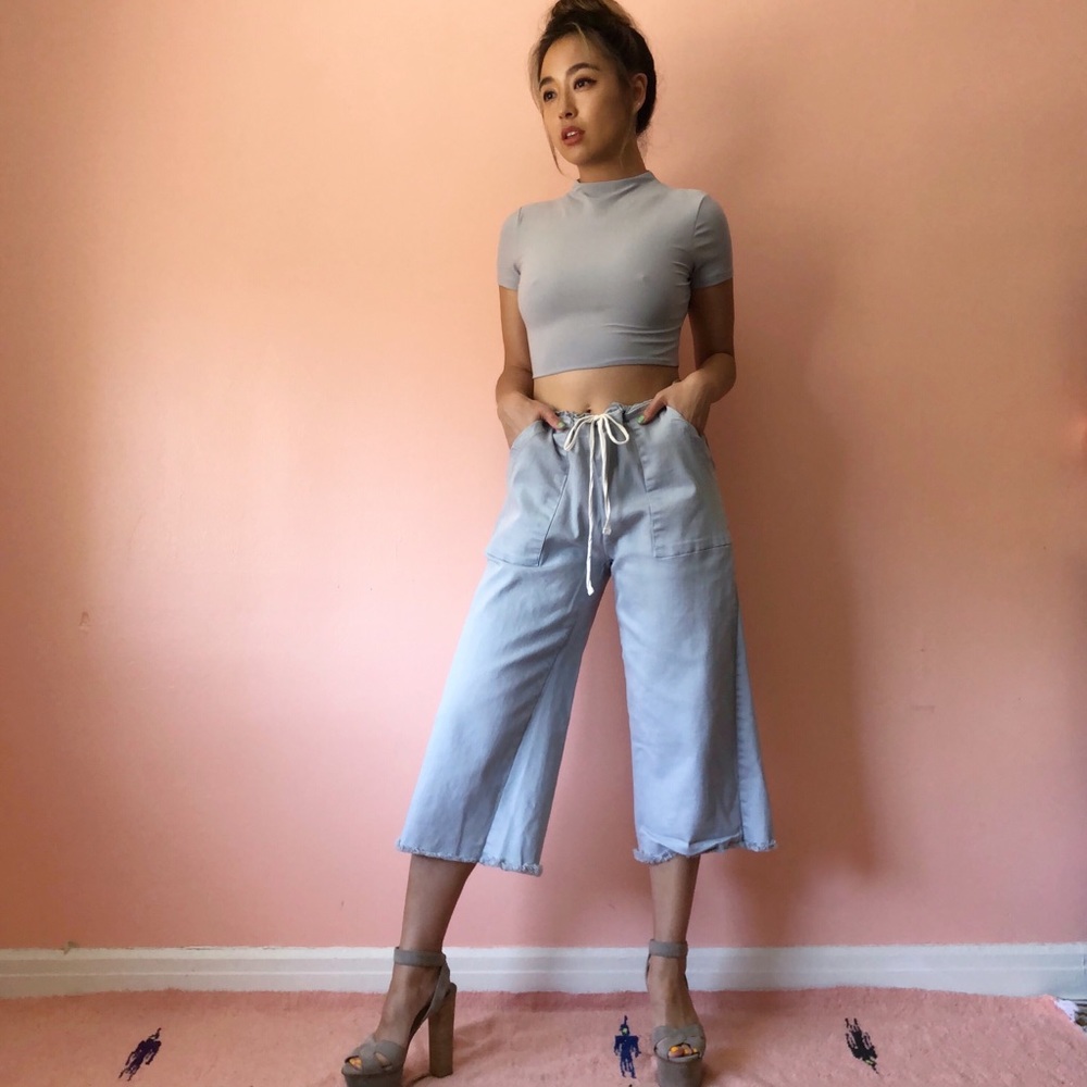 LACAUSA Chambray Culottes - Picture 1 of 2